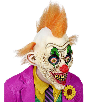 Maschera Halloween Clown del Circo con capelli
