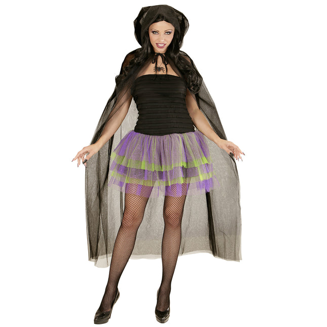 Capo nero in tulle