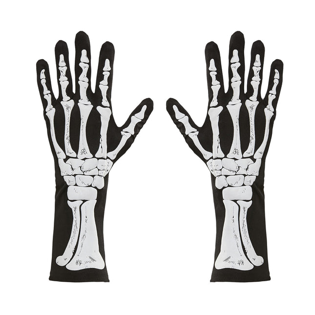 Guanti di Halloween Scheletro 35 cm