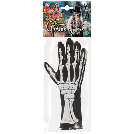 Guanti di Halloween Scheletro 35 cm
