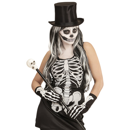 Guanti di Halloween Scheletro 35 cm