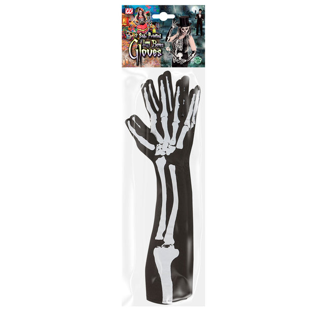 Guanti di Halloween Scheletro 50 cm