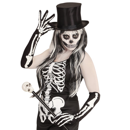 Guanti di Halloween Scheletro 50 cm