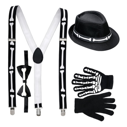 Set di accessori per Halloween Scheletro 4 pezzi