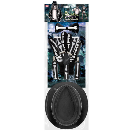 Set di accessori per Halloween Scheletro 4 pezzi
