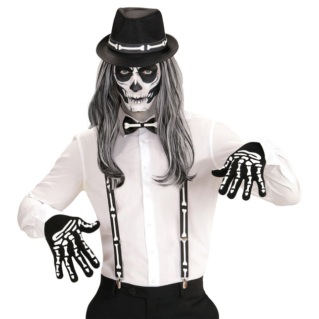 Set di accessori per Halloween Scheletro 4 pezzi