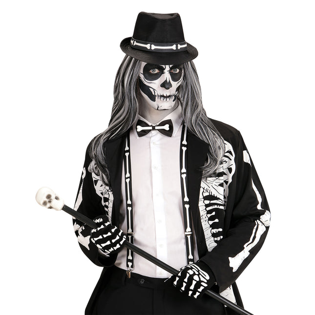 Set di accessori per Halloween Scheletro 4 pezzi