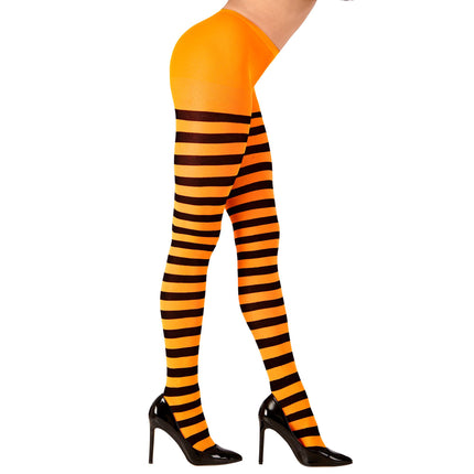 Collant di Halloween nero arancione a righe