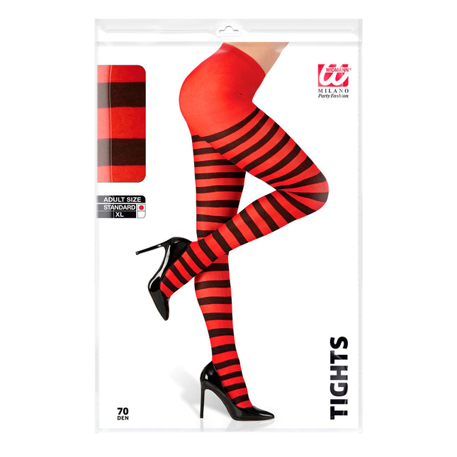 Collant di Halloween nero rosso a righe