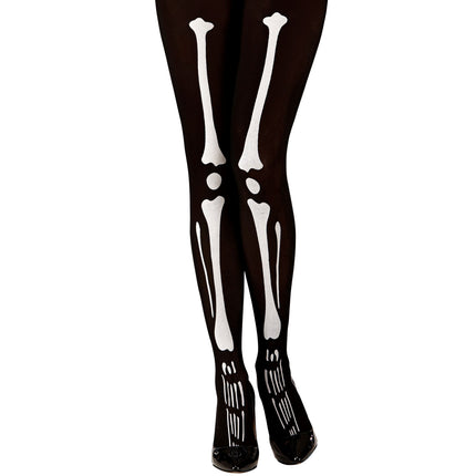 Collant Halloween Scheletro Bianco Nero