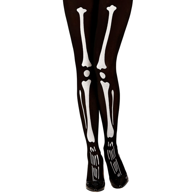 Collant Halloween Scheletro Bianco Nero