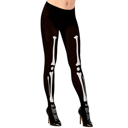 Collant Halloween Scheletro Bianco Nero