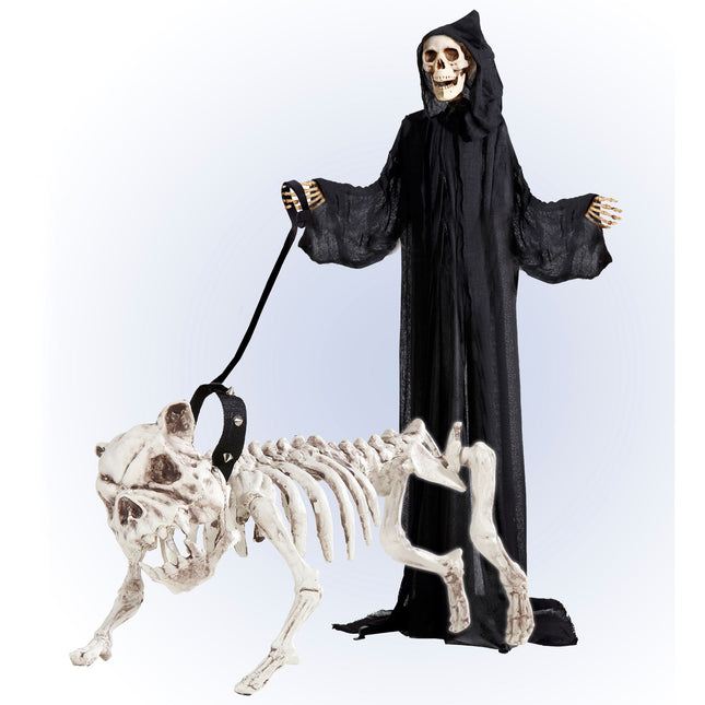 Cane scheletro di Halloween con cintura 45 cm