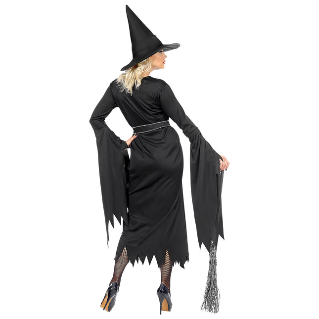 Abito Halloween Nero Donna Strega 3 pezzi