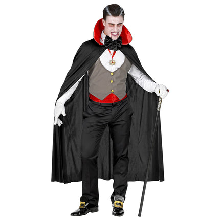Costume di Halloween da vampiro rosso nero da uomo