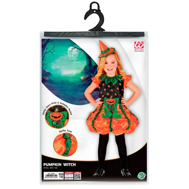 Vestito di Halloween Ragazza Zucca Strega