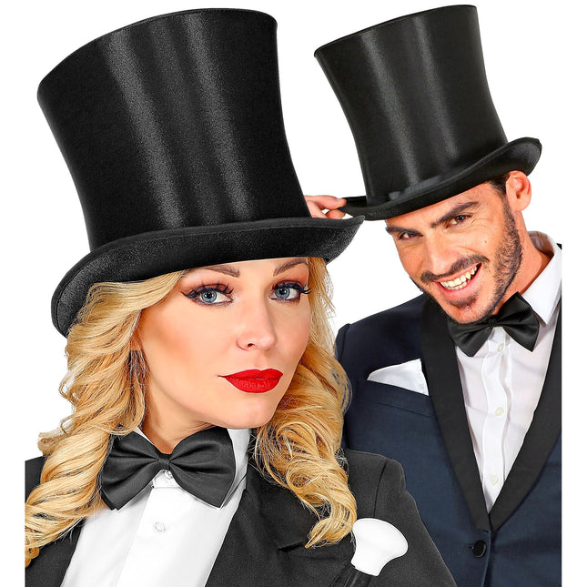 Cappello Nero Alto Raso