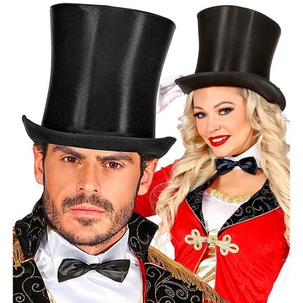 Cappello Nero Alto Raso