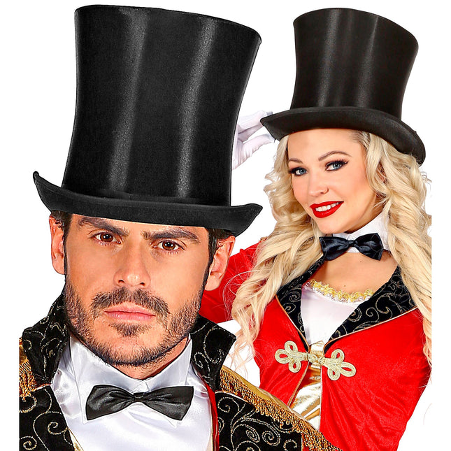 Cappello Nero Alto Raso
