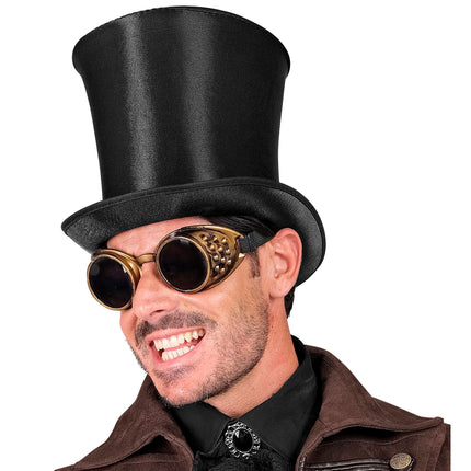 Cappello Nero Alto Raso