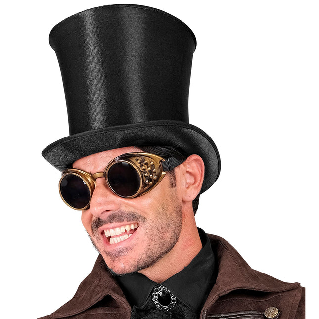 Cappello Nero Alto Raso