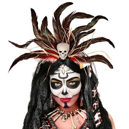 Cerchietto per capelli Halloween Voodoo Skull