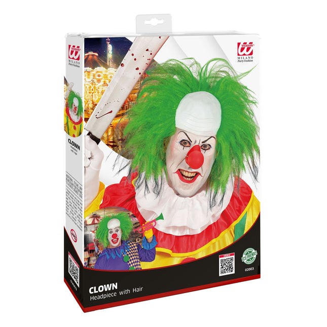 Parrucca di Halloween da clown verde per uomo