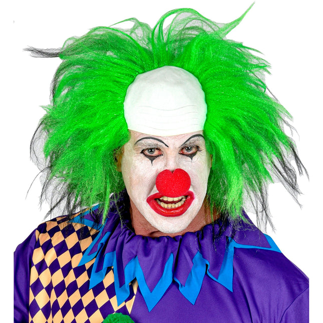 Parrucca di Halloween da clown verde per uomo