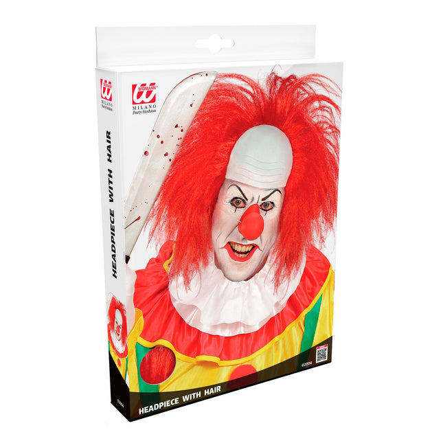 Parrucca di Halloween da clown rosso per uomo