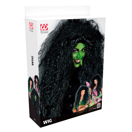 Parrucca di Halloween da donna nera da strega