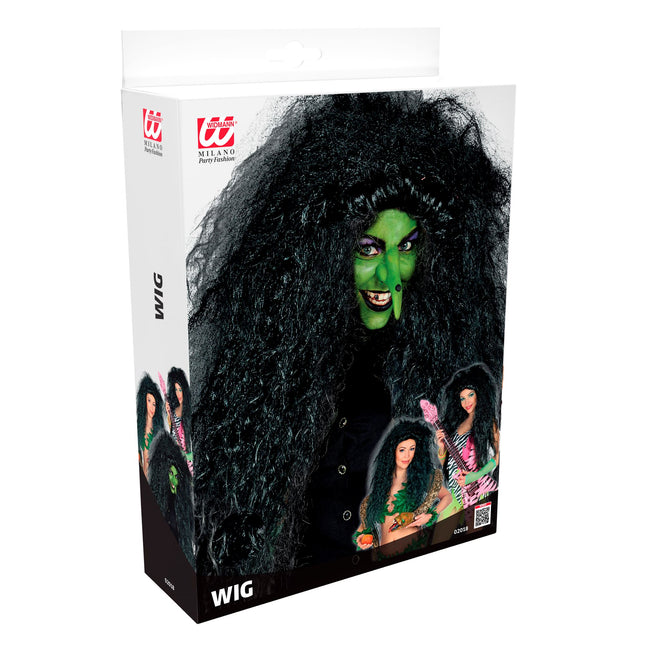 Parrucca di Halloween da donna nera da strega