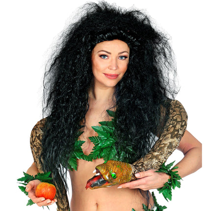 Parrucca di Halloween da donna nera da strega
