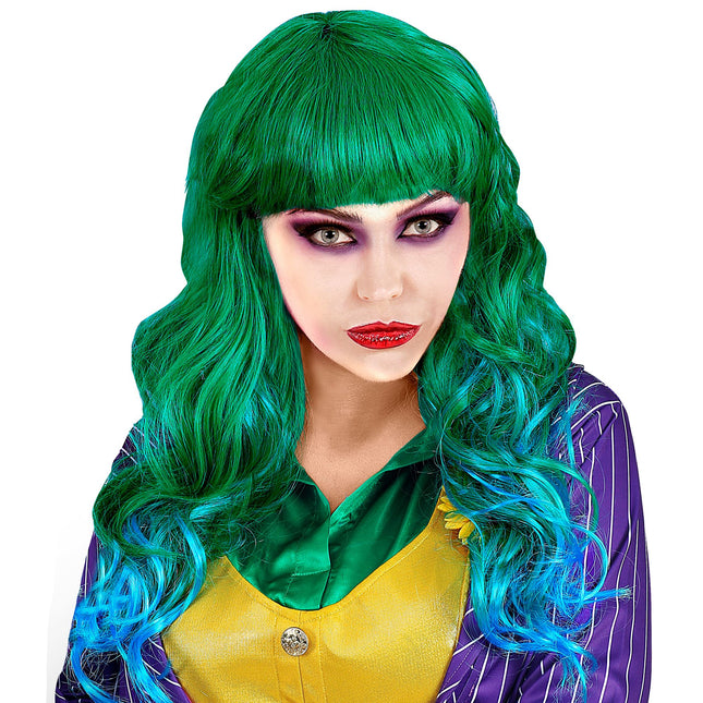 Parrucca Halloween Joker Verde Donna