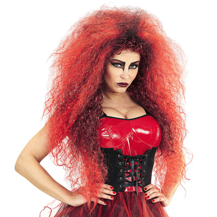 Parrucca Halloween Diavolo Rosso Selvaggio