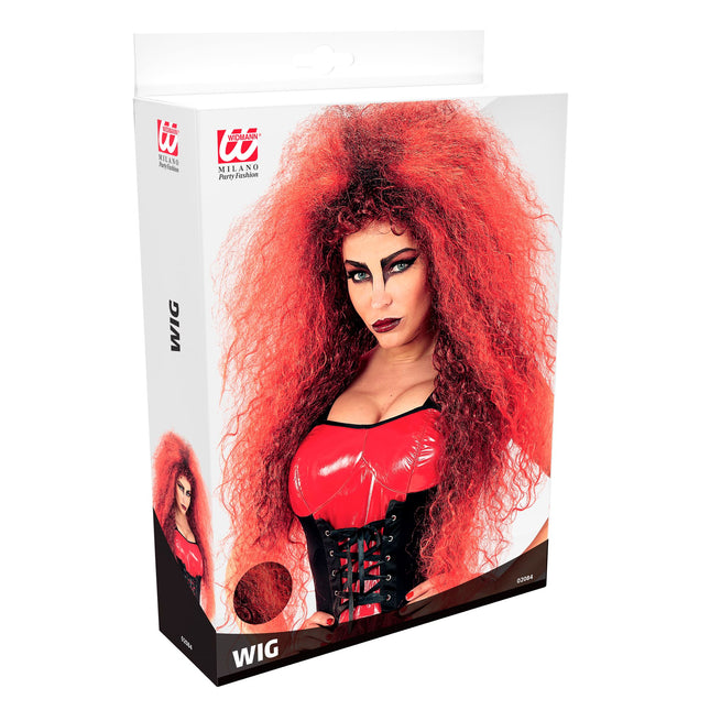 Parrucca Halloween Diavolo Rosso Selvaggio