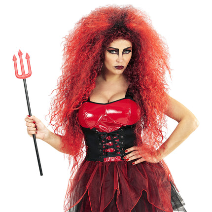Parrucca Halloween Diavolo Rosso Selvaggio