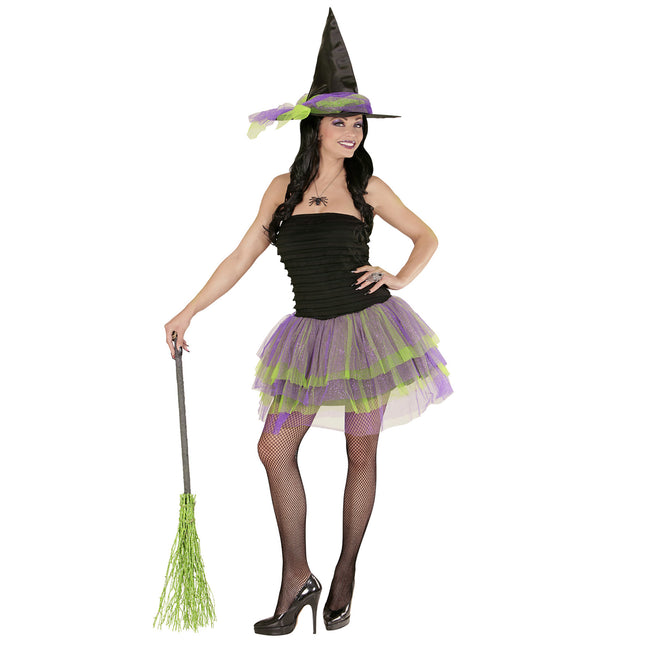 Vestito di Halloween Viola Verde Donna Scheletro