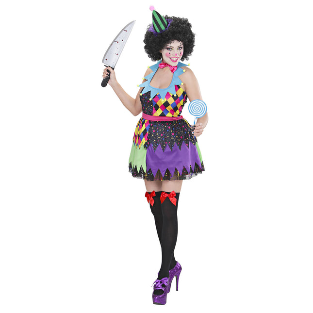 Vestito di Halloween colorato da donna clown