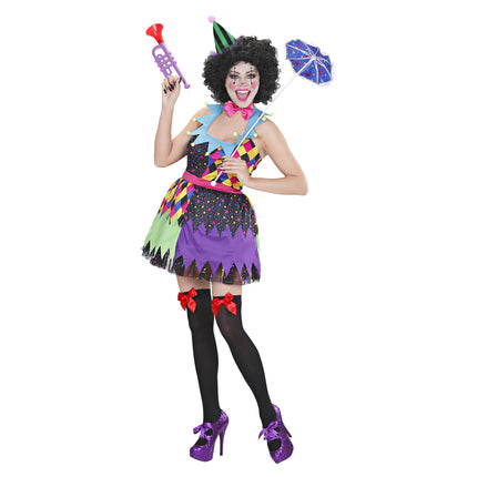 Vestito di Halloween colorato da donna clown