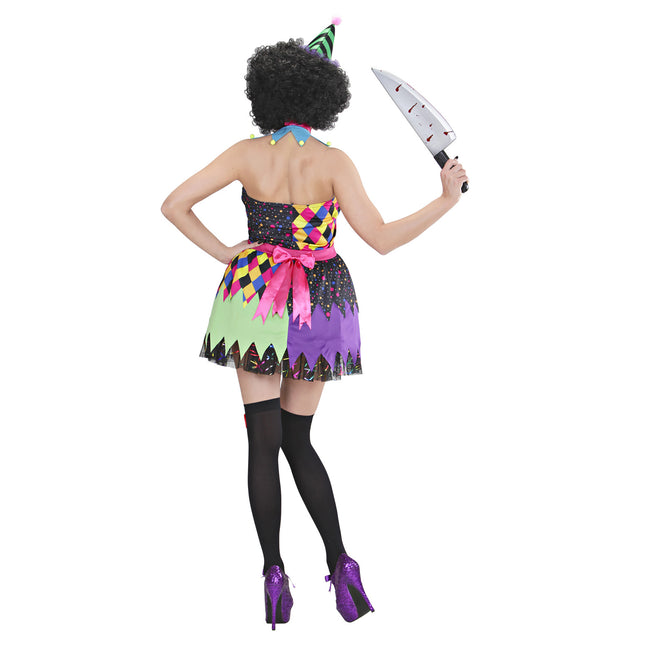 Vestito di Halloween colorato da donna clown