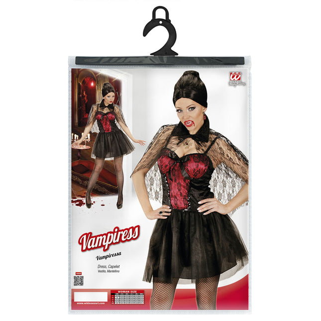 Abito Halloween Rosso Nero Donna Vamoose Corto