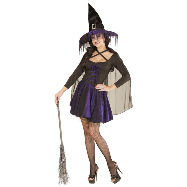 Vestito Halloween Strega Nero Viola