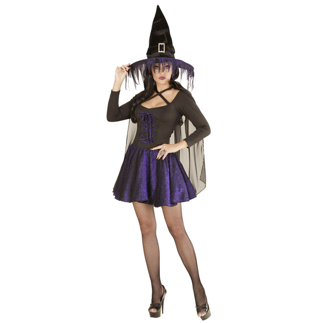 Vestito Halloween Strega Nero Viola