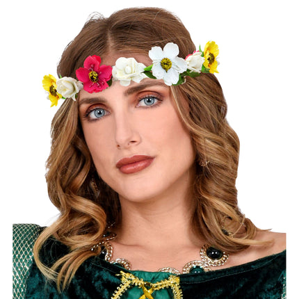 DIADEMA DI FIORI CON NASTRO