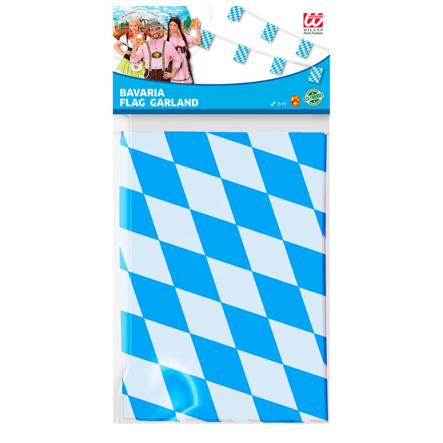 Ghirlanda Oktoberfest blu bianca ignifuga 6 m
