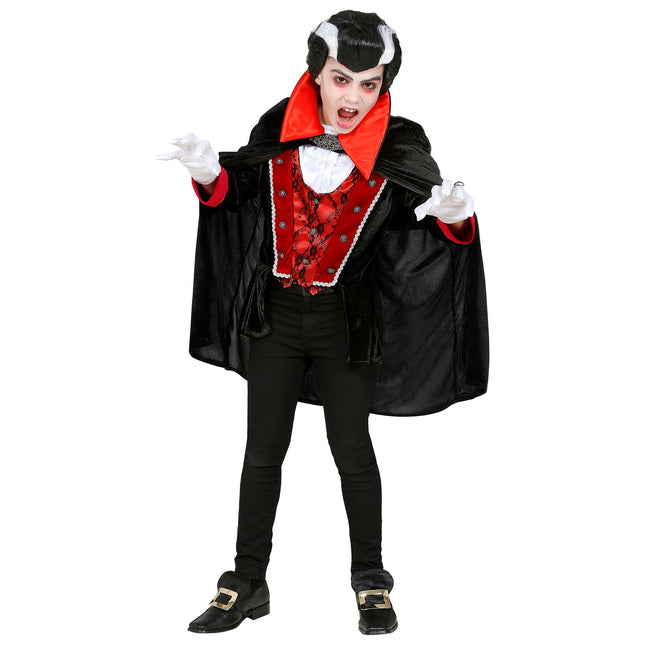 Costume di Halloween Nero Rosso Ragazzo Vampiro