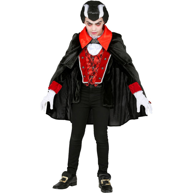 Costume di Halloween Nero Rosso Ragazzo Vampiro