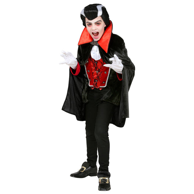 Costume di Halloween Nero Rosso Ragazzo Vampiro