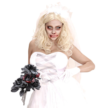 Bouquet finta sposa di Halloween nero