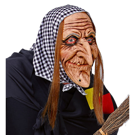 Maschera di Halloween da strega con capelli